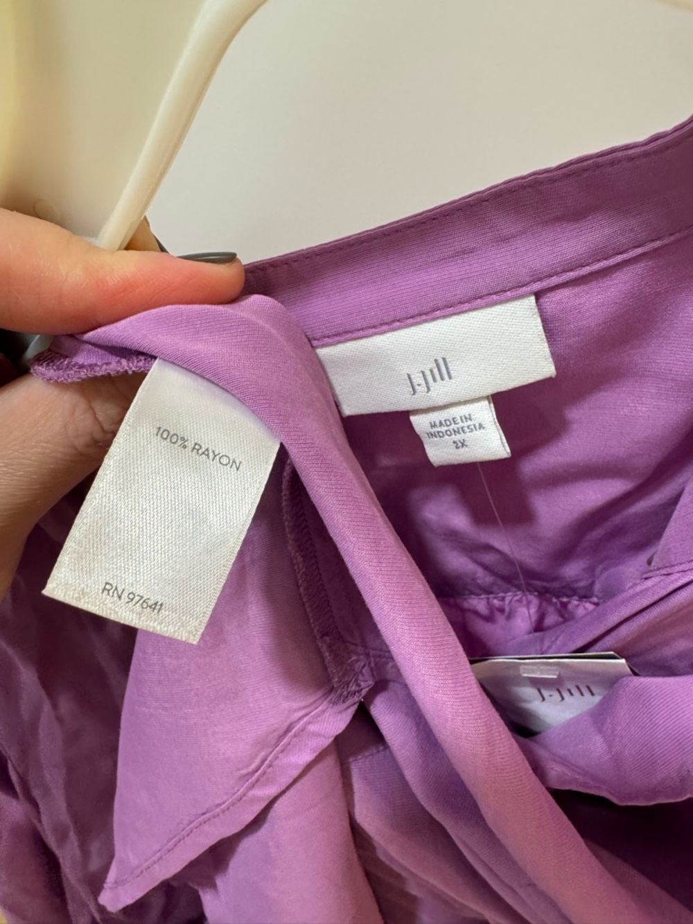J. Jill Lavender-Purple Rayon Blouse - Picture 4 of 7